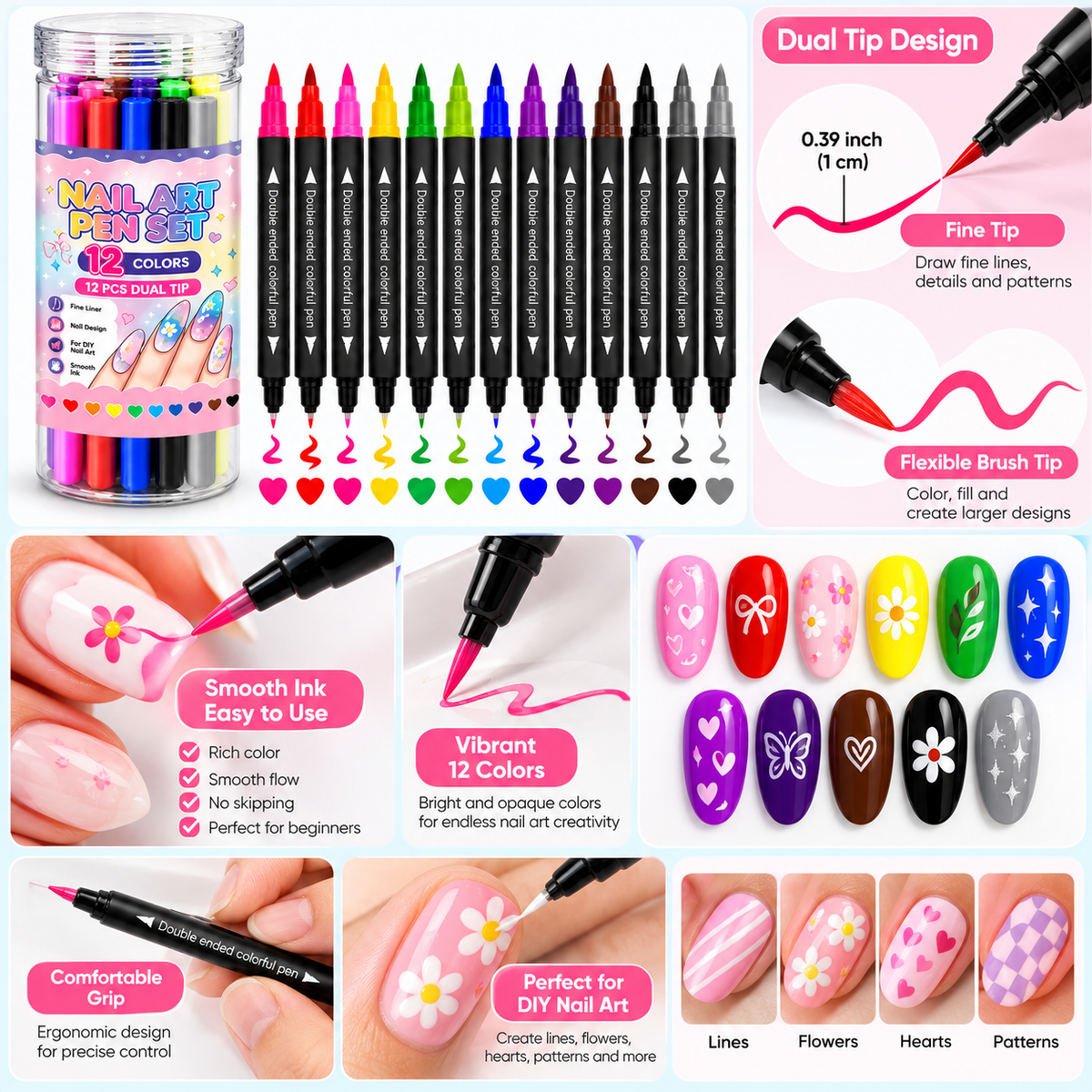Dual-Ended Nail Art Pen Set
